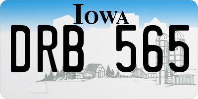 IA license plate DRB565