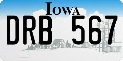 IA license plate DRB567