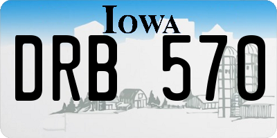 IA license plate DRB570