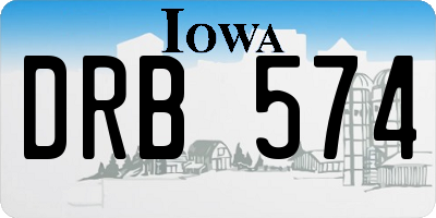 IA license plate DRB574