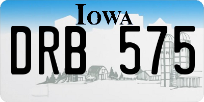 IA license plate DRB575