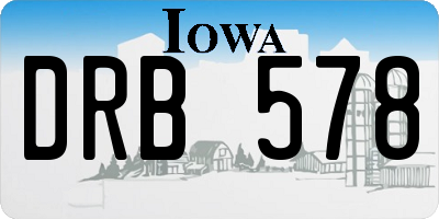 IA license plate DRB578