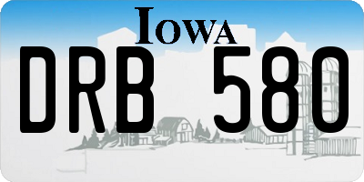IA license plate DRB580