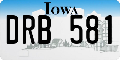 IA license plate DRB581