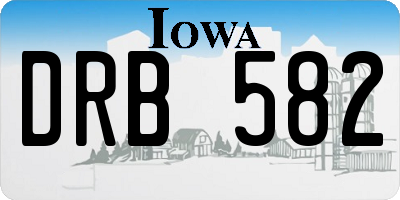 IA license plate DRB582