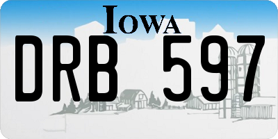 IA license plate DRB597