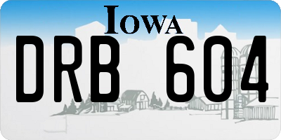 IA license plate DRB604