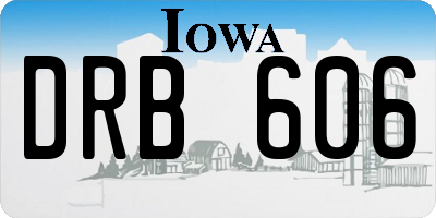 IA license plate DRB606