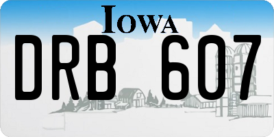 IA license plate DRB607