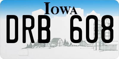 IA license plate DRB608