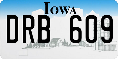 IA license plate DRB609