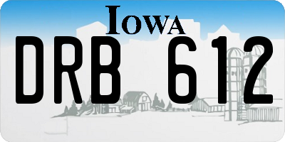 IA license plate DRB612