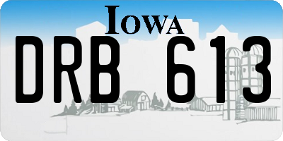 IA license plate DRB613