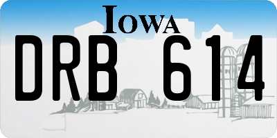 IA license plate DRB614