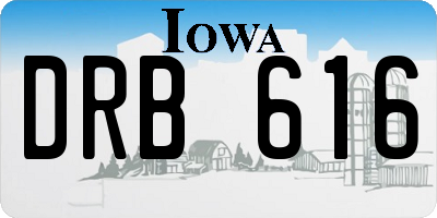 IA license plate DRB616