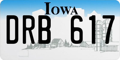 IA license plate DRB617