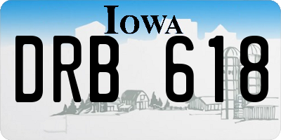 IA license plate DRB618