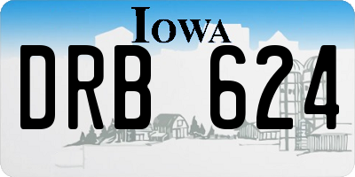 IA license plate DRB624