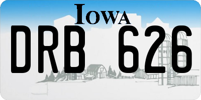 IA license plate DRB626