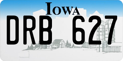IA license plate DRB627