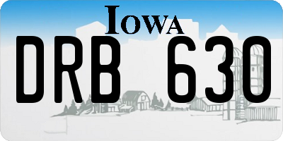 IA license plate DRB630