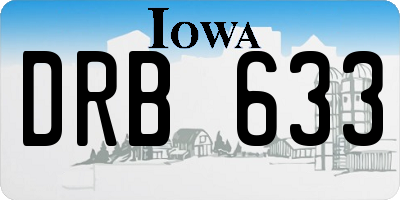 IA license plate DRB633