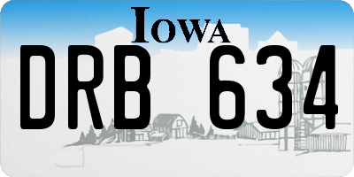 IA license plate DRB634