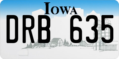 IA license plate DRB635