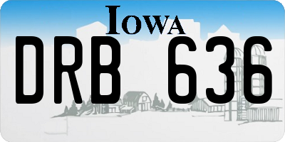 IA license plate DRB636