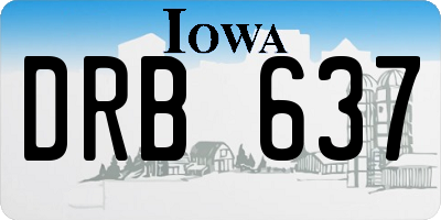 IA license plate DRB637