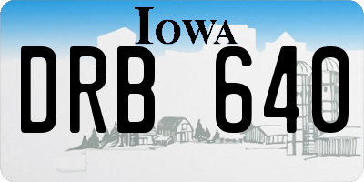 IA license plate DRB640