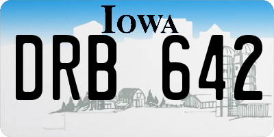 IA license plate DRB642