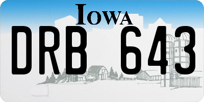 IA license plate DRB643