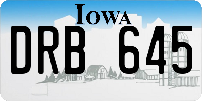 IA license plate DRB645