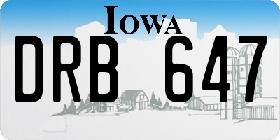 IA license plate DRB647