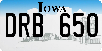 IA license plate DRB650
