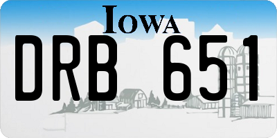 IA license plate DRB651