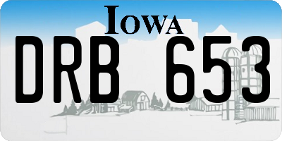 IA license plate DRB653