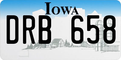 IA license plate DRB658