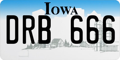 IA license plate DRB666