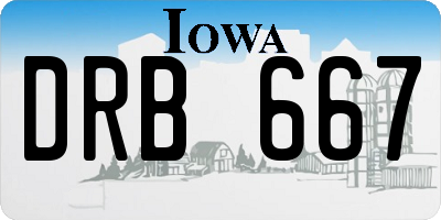 IA license plate DRB667