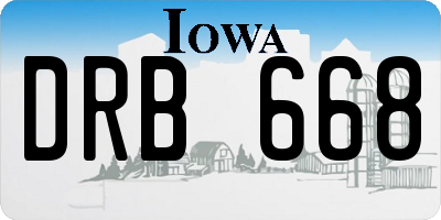 IA license plate DRB668