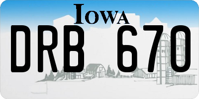 IA license plate DRB670
