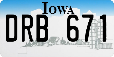 IA license plate DRB671