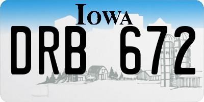 IA license plate DRB672