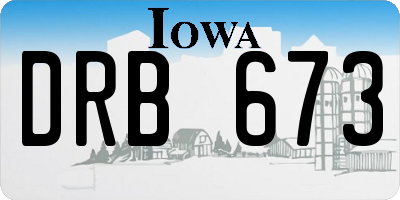 IA license plate DRB673