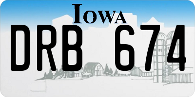 IA license plate DRB674