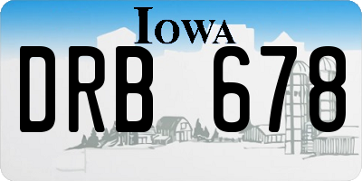 IA license plate DRB678