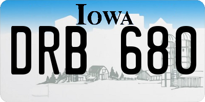 IA license plate DRB680