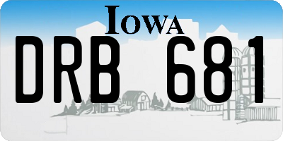 IA license plate DRB681
